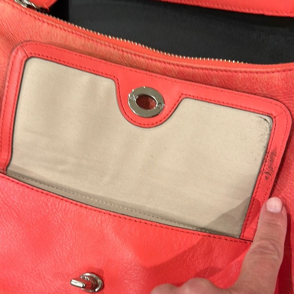Coach red coral leather Shoulder and crossbody Bag - Picture 8 of 16